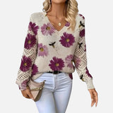 CATARINA Πλεκτή μπλούζα με φλοράλ σχέδιο