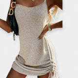 Anastasia Αμάνικο Πλεκτό Φόρεμα με Δέσιμο