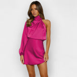 Ασύμμετρο Σατέν Φόρεμα