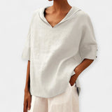 Λινή Μπλούζα Άνετης Γραμμής