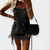 Anastasia Αμάνικο Πλεκτό Φόρεμα με Δέσιμο