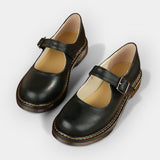 Κλασικά Δερμάτινα Παπούτσια Mary Jane
