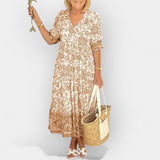 Ανάλαφρο καλοκαιρινό φόρεμα με λουλουδάτο μοτίβο