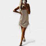 Anastasia Αμάνικο Πλεκτό Φόρεμα με Δέσιμο