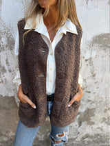 Γυναικείο μόδα κουμπί μπροστά σακάκι γιλέκο