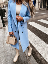 Γυναικείο ρετρο μακρυμάνικο κολάρο διπλό σπασμένο παλτό