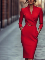 Γυναικεία Retro κομψή Chanel στυλ φόρεμα μέσης