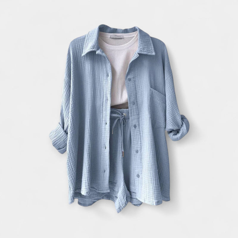 Δίχρωμο Καλοκαιρινό Σετ Τοπ - Σορτς