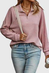 Helene | Κρεμ ζέρσεϊ με V λαιμόκοψη και ντεκολτέ