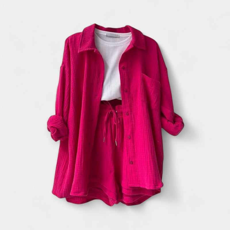 Δίχρωμο Καλοκαιρινό Σετ Τοπ - Σορτς