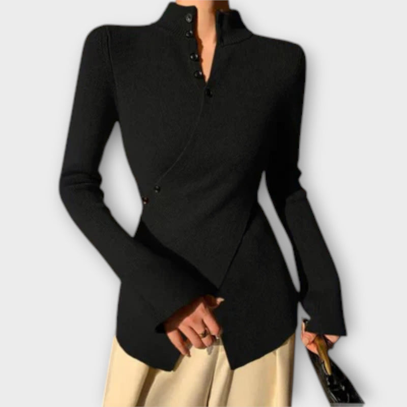 Michiko – Κομψό Slim Fit Πλεκτό Μπλουζάκι