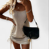 Anastasia Αμάνικο Πλεκτό Φόρεμα με Δέσιμο