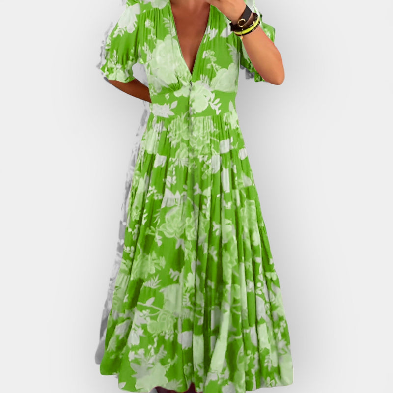 Αέρινο Φλοράλ Φόρεμα με Τσέπες