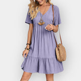 Μίντι Φόρεμα με V Ντεκολτέ