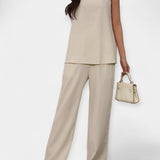 Casual Σετ με Αμάνικο Τοπ & Φαρδύ Παντελόνι