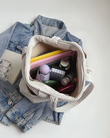 Tilda | Τσάντα tote με ριμπ ύφανση και κορδόνι περίσφιξης