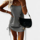 Anastasia Αμάνικο Πλεκτό Φόρεμα με Δέσιμο