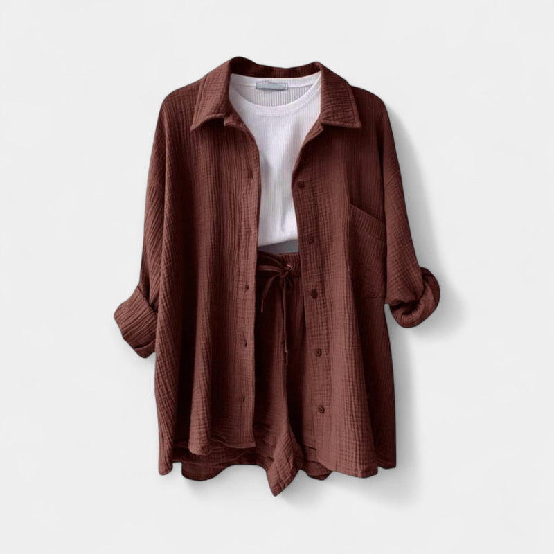 Δίχρωμο Καλοκαιρινό Σετ Τοπ - Σορτς