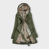 Mikash - Μάλλινο Παλτό με Φλοράλ Επένδυση