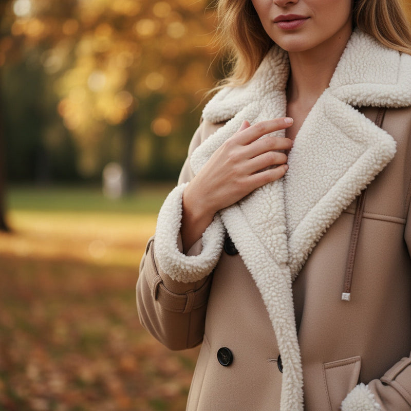 Λούνα – Ζεστό χειμερινό παλτό με επένδυση από απαλή γούνα