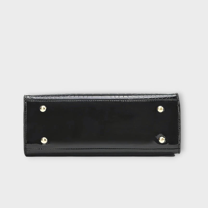 Γυαλιστερή Τσάντα Croco Χειρός