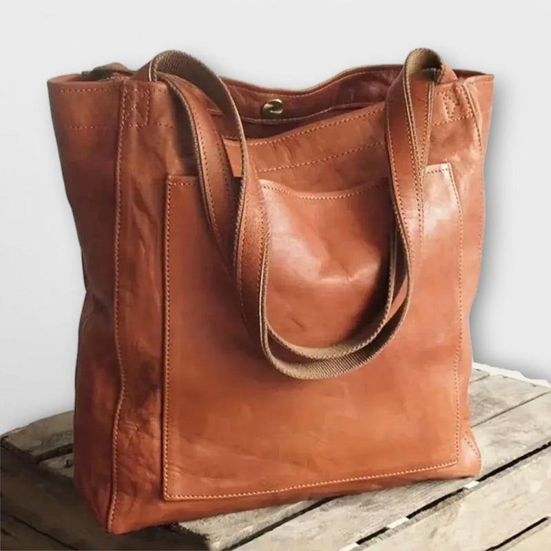 Ευρύχωρη Δερμάτινη Τσάντα