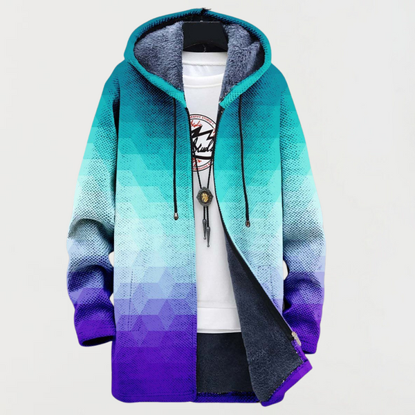 Ζακέτα με εξαγωνικό ντεγκραντέ μοτίβο