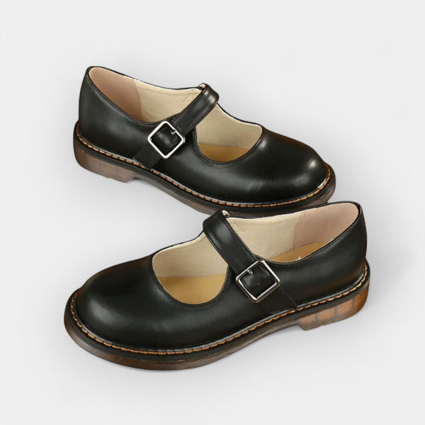 Κλασικά Δερμάτινα Παπούτσια Mary Jane