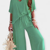 Αέρινο Σετ με Φαρδύ Παντελόνι & Ριχτή Μπλούζα