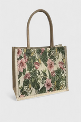 Taila | Τσάντα από Γιούτα με Λουλούδια