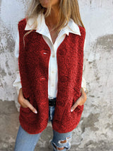 Γυναικείο μόδα κουμπί μπροστά σακάκι γιλέκο