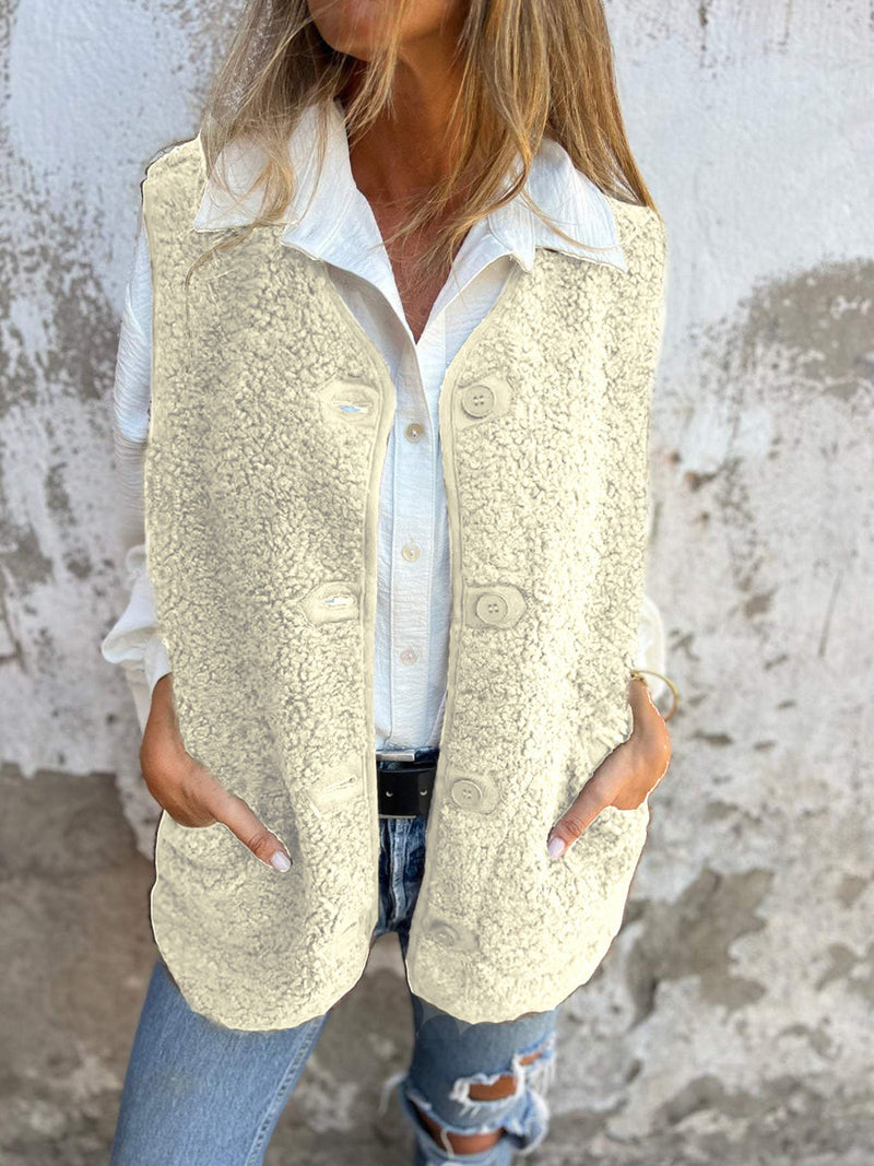 Γυναικείο μόδα κουμπί μπροστά σακάκι γιλέκο