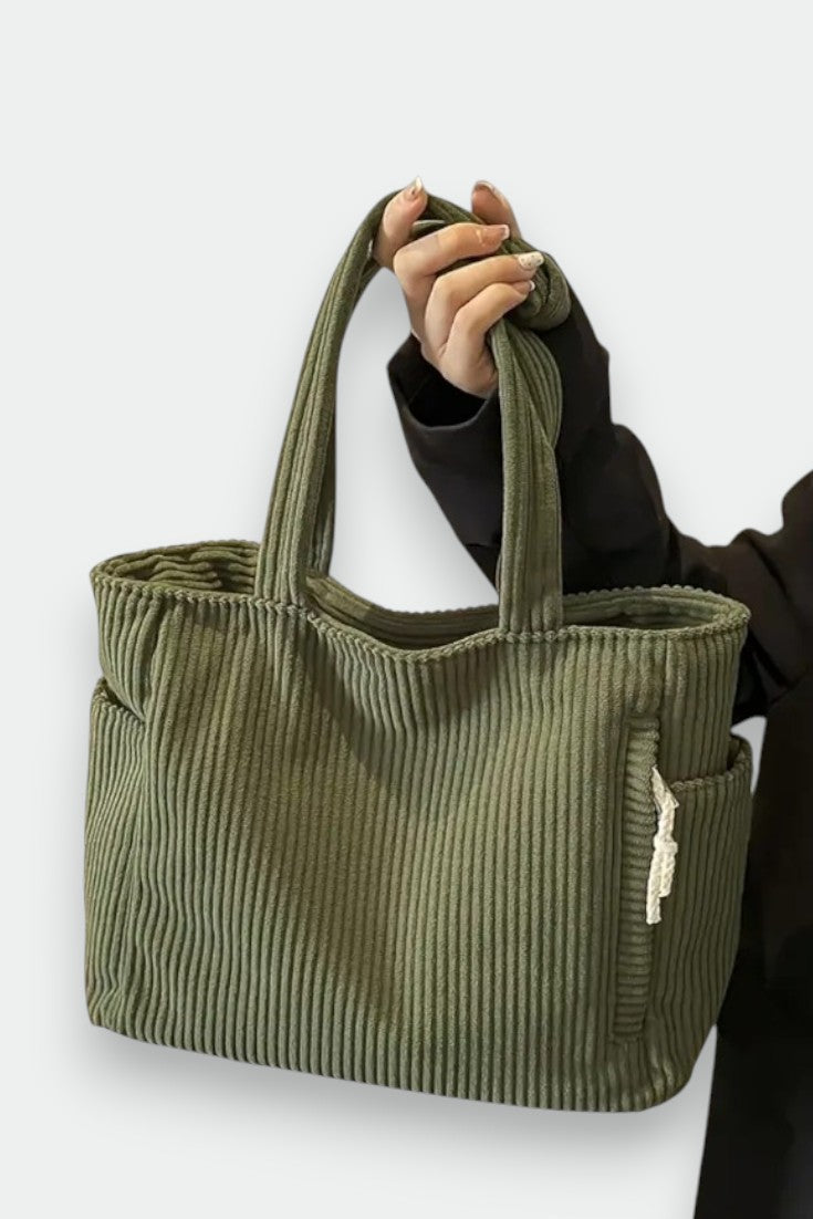 Tilda | Τσάντα tote με ριμπ ύφανση και κορδόνι περίσφιξης